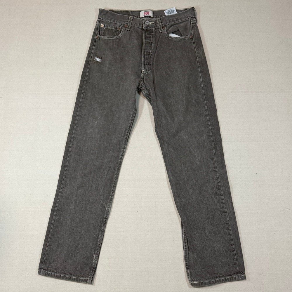 Vintage Levis 501xx Straight Leg Button Fly Grey Denim Jeans 28x28.5 Mens